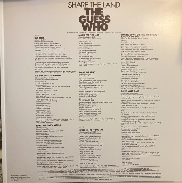 The Guess Who - Share The Land | RCA (LSP-4359) - 4