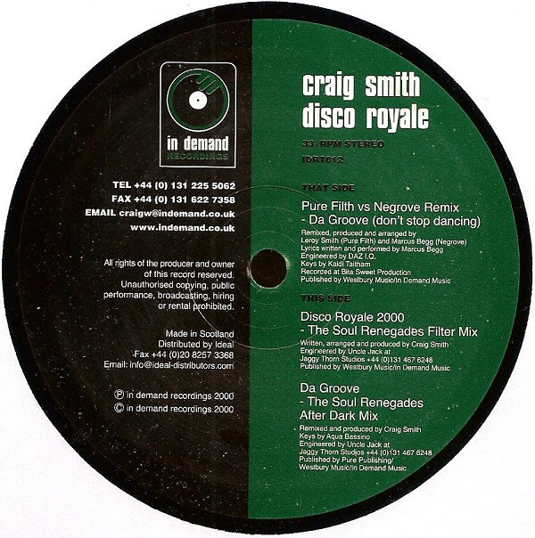 Craig Smith - Disco Royale | In Demand Recordings (IDRT012)
