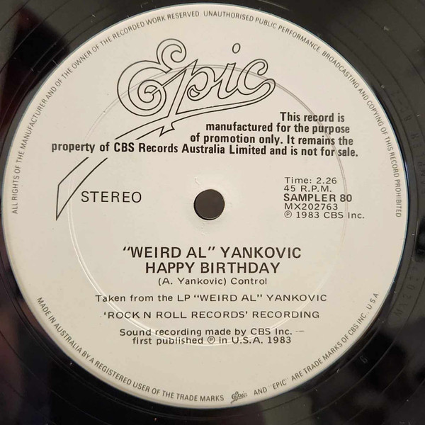 "Weird Al" Yankovic - Ricky | Epic (SAMPLER 80) - main