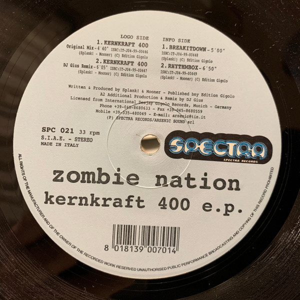 Zombie Nation - Kernkraft 400 EP | Spectra Records (SPC 021)