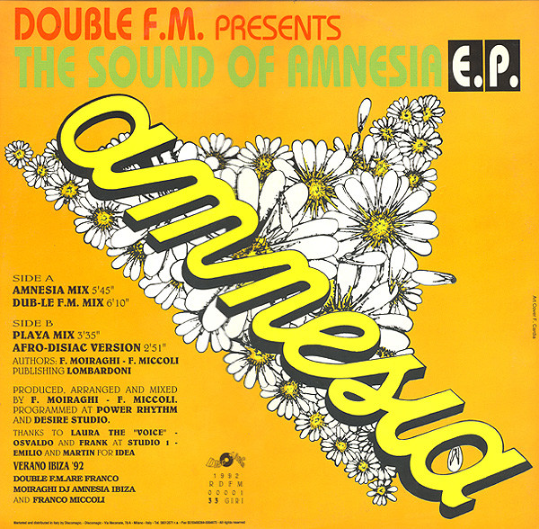 Double F.M. Presents Amnesia - The Sound Of Amnesia E.P. | Rhymes Records Rhythms (RDFM 00001) - 2
