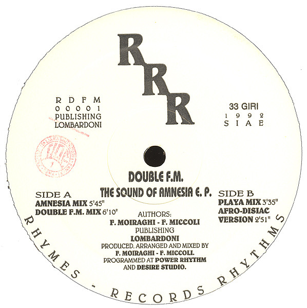 Double F.M. Presents Amnesia - The Sound Of Amnesia E.P. | Rhymes Records Rhythms (RDFM 00001) - 4
