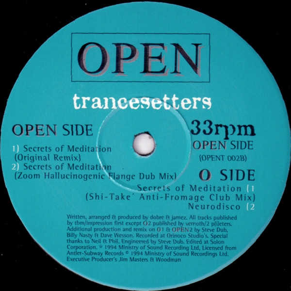 Trancesetters - Secrets Of Meditation/Neurodisco | Open (OPENT 002) - 3