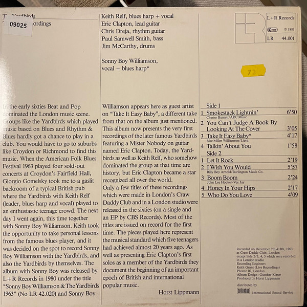 The Yardbirds - London 1963 - The First Recordings! | L+R Records (LR 44.001) - 2