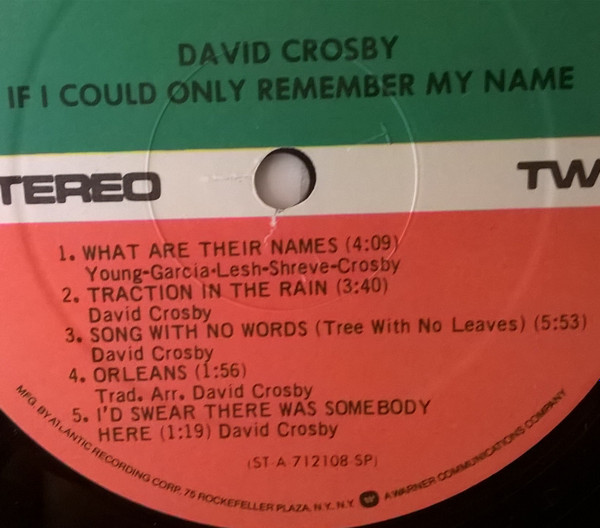 If I Could Only Remember My Name
