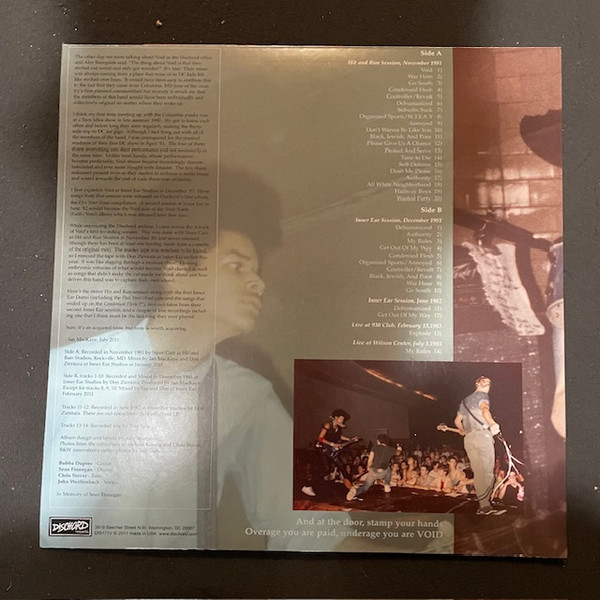Void - Sessions 1981-83 | Dischord Records (DIS171V) - 2 Void - Sessions 1981-83 | Dischord Records (DIS171V) - 2