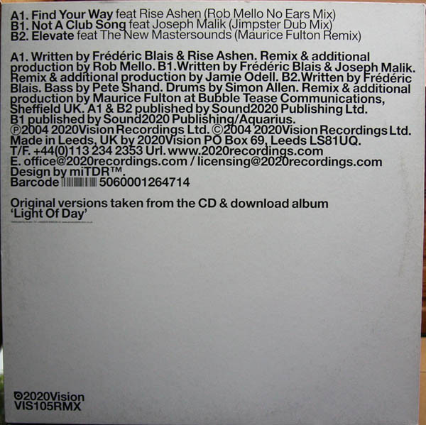 Fred Everything - Light Of Day Remix EP | 20:20 Vision (VIS105RMX) - 2