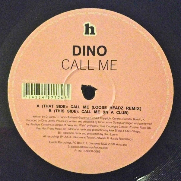 Dino Lenny - Call Me | Hussle Recordings (HUSSY027) - 2