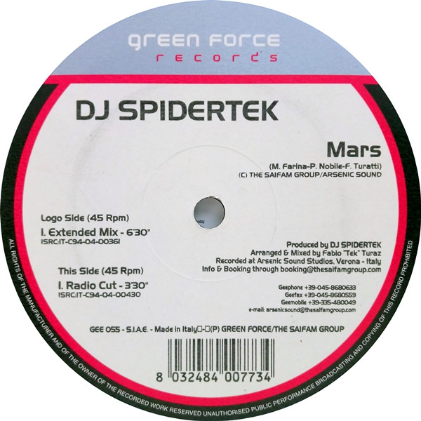 DJ Spidertek - Mars | Green Force (GEE 055) - 3