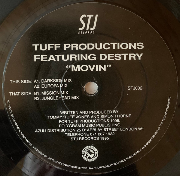 Tuff Productions Featuring Destry - Movin | STJ Records (STJ002) - main Tuff Productions Featuring Destry - Movin | STJ Records (STJ002) - main