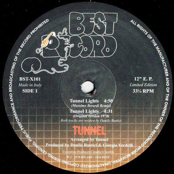 Tunnel Featuring Danilo Rustici - Speed Up / Tunnel Lights | Best Record (BST-X101) - 3