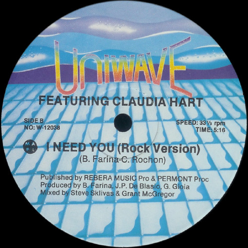 Mix Up Featuring Claudia Hart - I Need You | Uniwave (W-12038) - 2