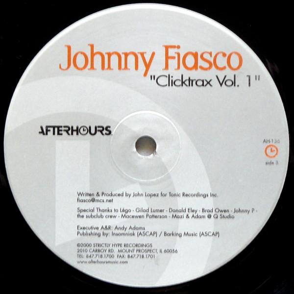 Johnny Fiasco - Clicktrax Vol. 1 | Afterhours (AH-136) - 2 Johnny Fiasco - Clicktrax Vol. 1 | Afterhours (AH-136) - 2