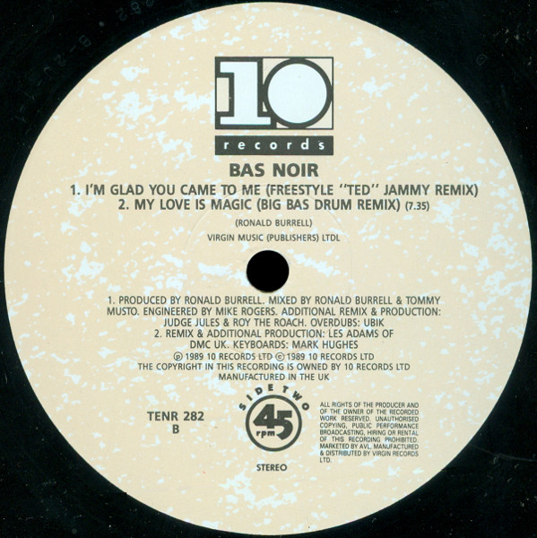 Bas Noir - I'm Glad You Came To Me (Steve Anderson Remix) | 10 Records (TENR 282) - 4