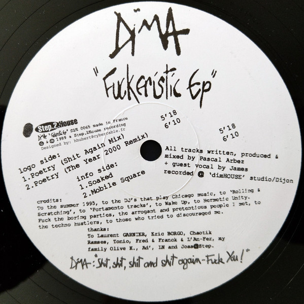 DIMA - Fuckeristic Ep | Step 2 House Records (S2H 0065) - 3 DIMA - Fuckeristic Ep | Step 2 House Records (S2H 0065) - 3