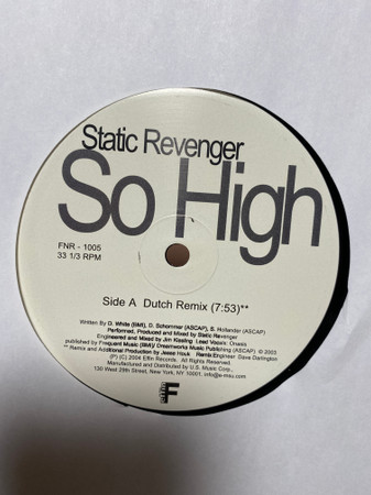 Static Revenger - So High | Effin (FNR-1005) - 2 Static Revenger - So High | Effin (FNR-1005) - 2
