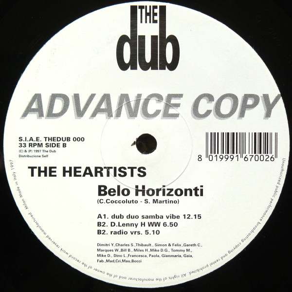 The Heartists - Belo Horizonti | The Dub (THEDUB 000)