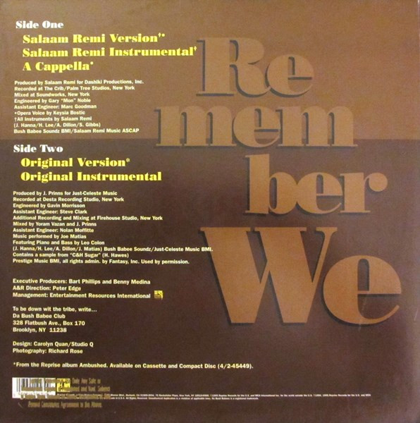 Da Bush Babees - Remember We | Reprise Records (0-41943) - 2 Da Bush Babees - Remember We | Reprise Records (0-41943) - 2