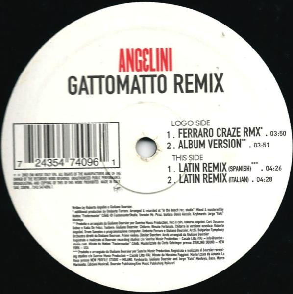 Angelini - Gatto Matto Remix | Virgin (7243 547409 6 1) - 2