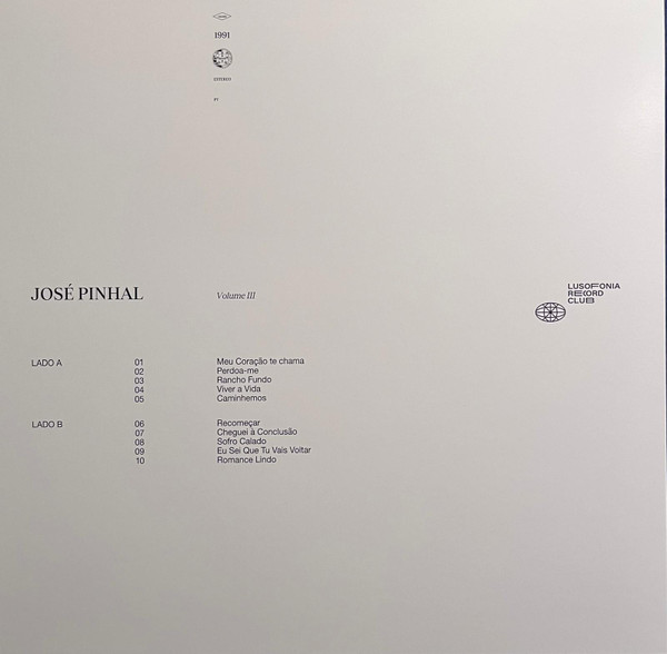 José Pinhal - Volume III | Lusofonia Record Club (LRC008) - 2 José Pinhal - Volume III | Lusofonia Record Club (LRC008) - 2
