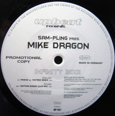 Sam-Pling Pres. Mike Dragon - Infinity 2001 | Upbeat Records (UP051) - 2 Sam-Pling Pres. Mike Dragon - Infinity 2001 | Upbeat Records (UP051) - 2