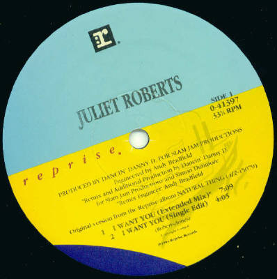 Juliet Roberts - I Want You | Reprise Records (0-41397) - 3
