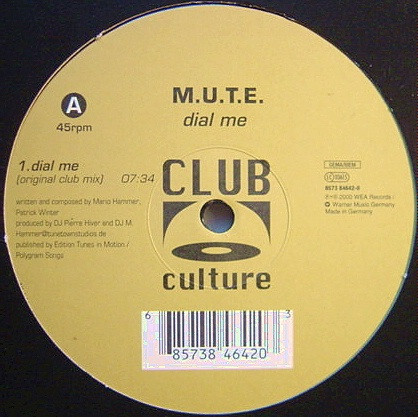 M.U.T.E. - Dial Me | Club Culture (8573-84642-0) - main M.U.T.E. - Dial Me | Club Culture (8573-84642-0) - main