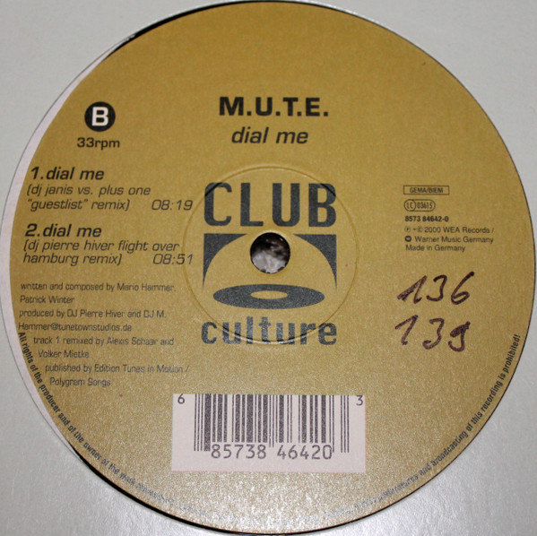 M.U.T.E. - Dial Me | Club Culture (8573-84642-0) - 2 M.U.T.E. - Dial Me | Club Culture (8573-84642-0) - 2
