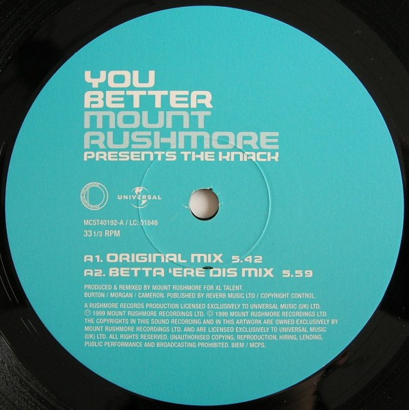 Mount Rushmore Presents The Knack - You Better | Rushmore Records (MCST 40192) - 3