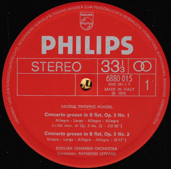 Concerti Grossi Op.3 / "Alexander's Feast" / Ouverture In D / Hornpipe / Ouverture In B Flat