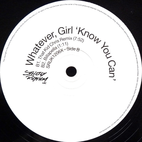 Whatever, Girl - Know You Can | Strictly Rhythm UK (SRUK1206X) - 2