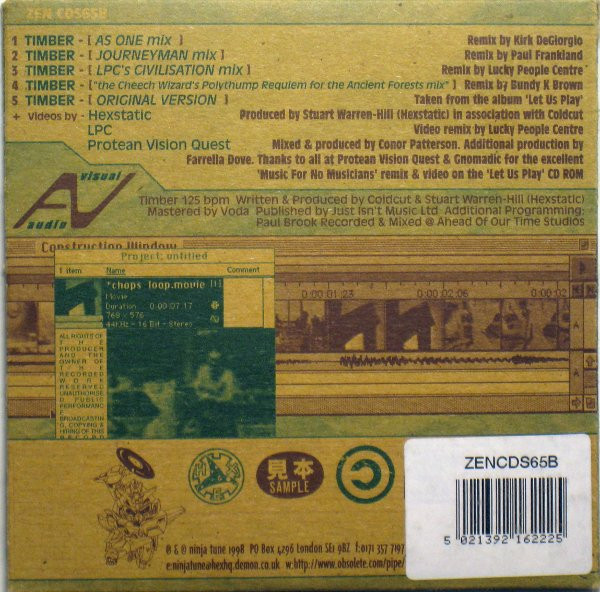 Coldcut & Hexstatic - Timber | Ninja Tune (ZEN CDS65B) - 2