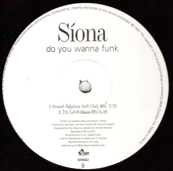 Siona - Do You Wanna Funk | Urgent Records (SIONA2) - 2