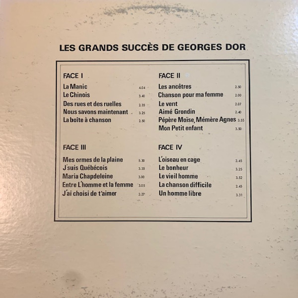 Georges Dor - Les Grands Succès De Georges Dor | Gamma (G-2-1002) - 2 Georges Dor - Les Grands Succès De Georges Dor | Gamma (G-2-1002) - 2
