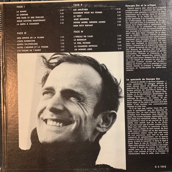 Georges Dor - Les Grands Succès De Georges Dor | Gamma (G-2-1002) - 4 Georges Dor - Les Grands Succès De Georges Dor | Gamma (G-2-1002) - 4