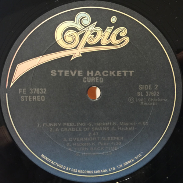 Steve Hackett - Cured | Epic (FE 37632) - 4