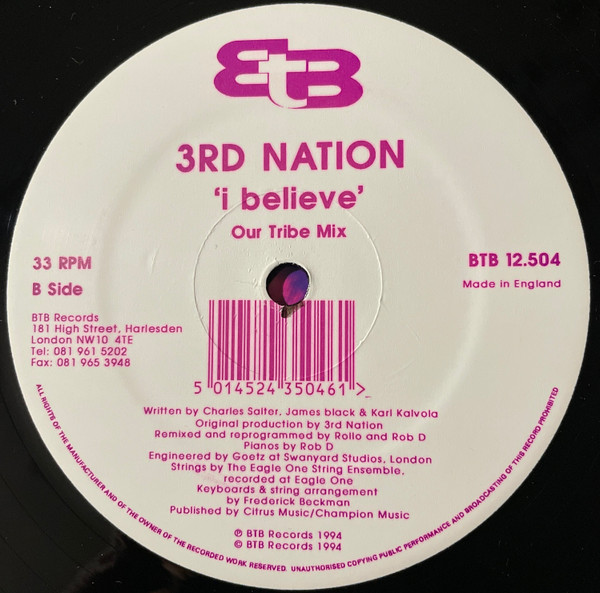 3rd Nation - I Believe | BTB Records (BTB 12.504) - 4