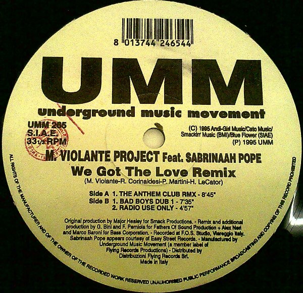M. Violante Project Feat. Sabrynaah Pope - We Got A Love Remix | UMM (UMM 265) - main M. Violante Project Feat. Sabrynaah Pope - We Got A Love Remix | UMM (UMM 265) - main