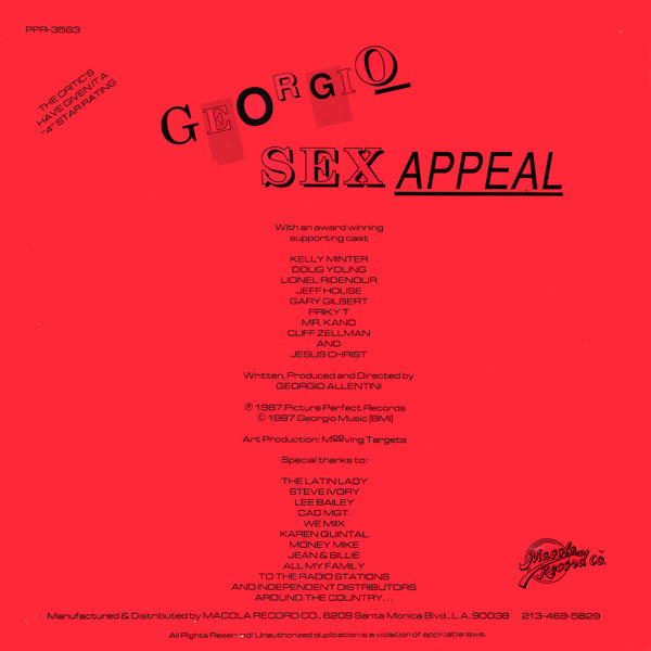 Georgio - Sexappeal | Picture Perfect Records (PPR-3563) - 2