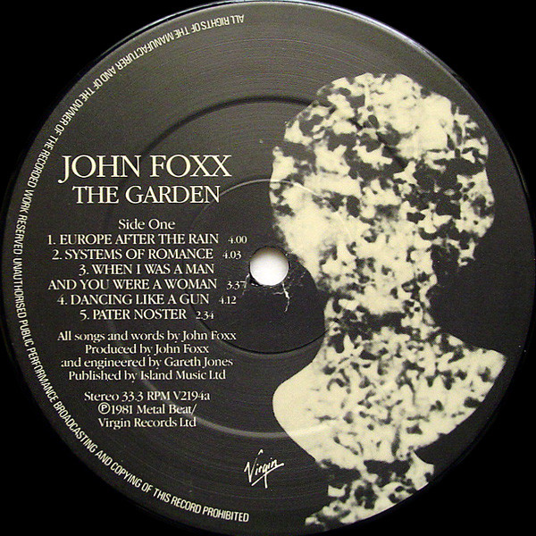 John Foxx - The Garden - Vinilo | Virgin (V 2194) - 3