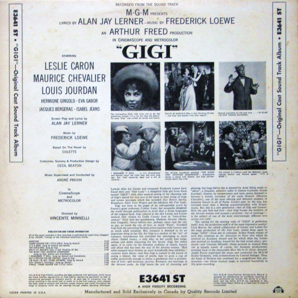 Various - "Gigi" - Original Cast Soundtrack Album | MGM Records (E3641 ST) - 2