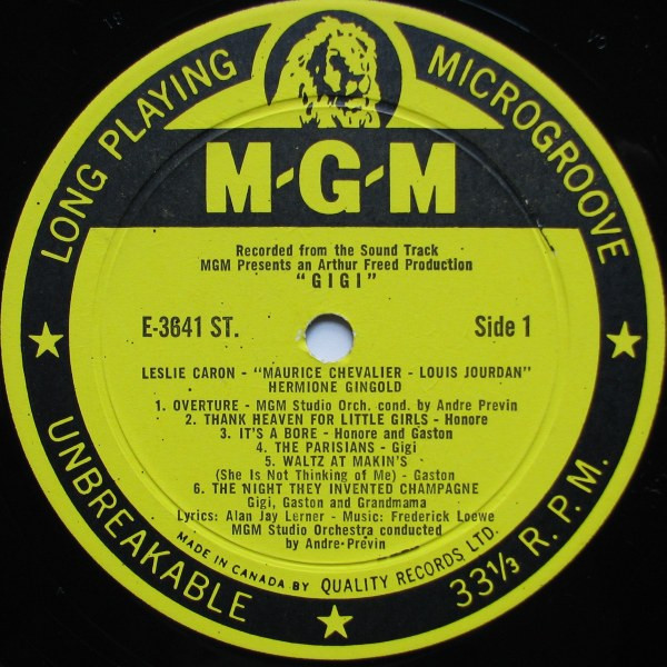 Various - "Gigi" - Original Cast Soundtrack Album | MGM Records (E3641 ST) - 3