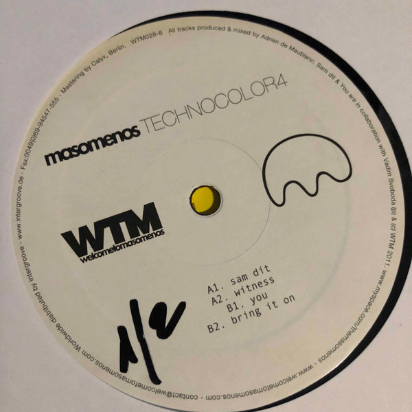 Masomenos - Technocolor 4 | Welcome To Masomenos (WTM028) - 3 Masomenos - Technocolor 4 | Welcome To Masomenos (WTM028) - 3