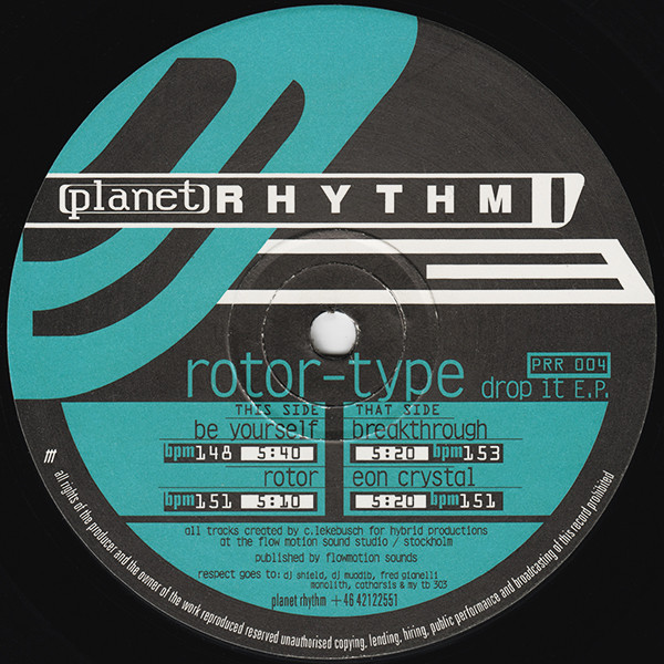 Rotortype - Drop It E.P. | Planet Rhythm Records (PRR 004) - main Rotortype - Drop It E.P. | Planet Rhythm Records (PRR 004) - main