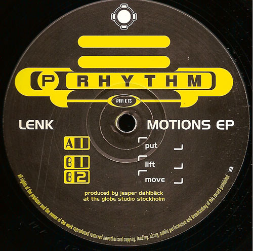 Lenk - Motions EP | Planet Rhythm Records (PRR 013) - main