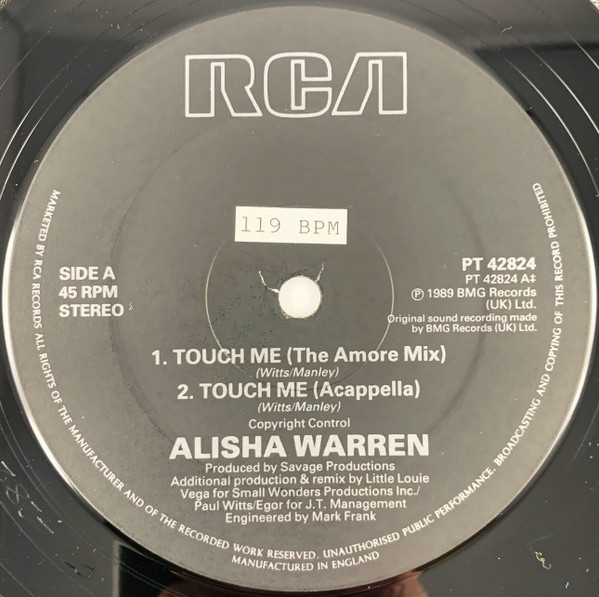 Alisha Warren - Touch Me | RCA (PT 42824) - 4