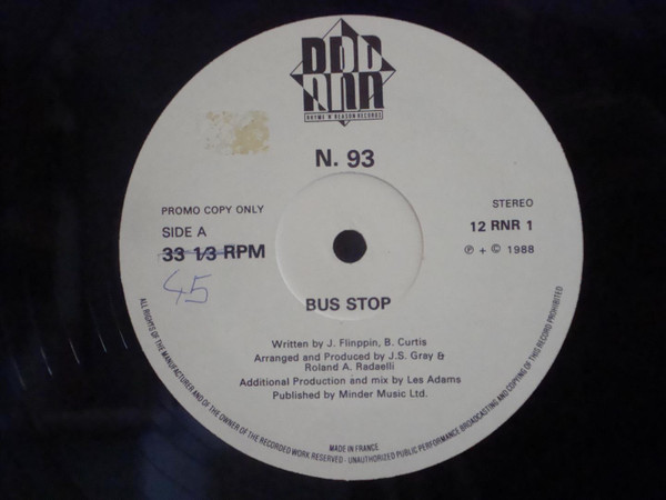 N. 93 - Bus Stop | Rhyme 'N' Reason Records (12 RNR 1) - 2 N. 93 - Bus Stop | Rhyme 'N' Reason Records (12 RNR 1) - 2