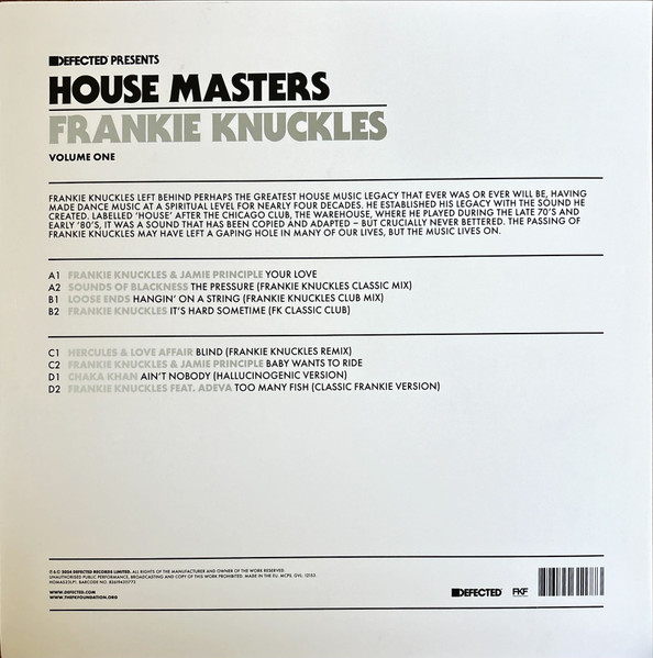 Frankie Knuckles - House Masters (Volume One) | Defected (HOMAS23LP1) - 2 Frankie Knuckles - House Masters (Volume One) | Defected (HOMAS23LP1) - 2