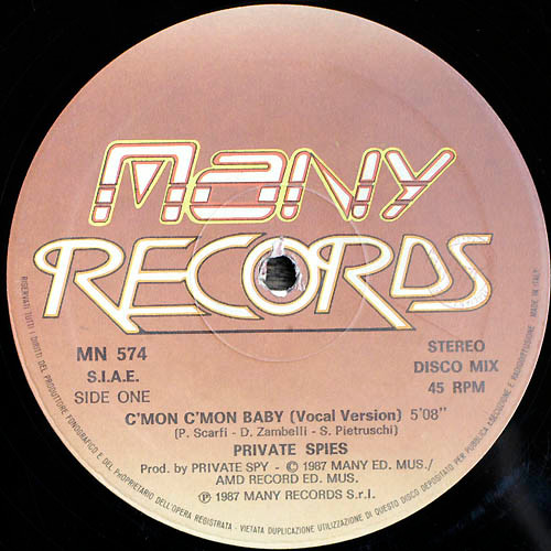 Private Spies - C'mon C'mon Baby | Many Records (MN 574) - 3 Private Spies - C'mon C'mon Baby | Many Records (MN 574) - 3