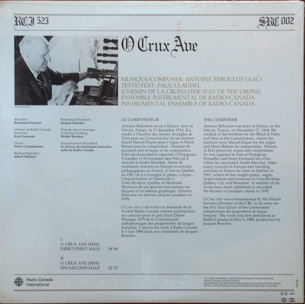 Antoine Reboulot / Paul Claudel - O Crux Ave (Chemin De La Croix) / (The Way Of The Cross) | Radio Canada International (RCI 523) - 2 Antoine Reboulot / Paul Claudel - O Crux Ave (Chemin De La Croix) / (The Way Of The Cross) | Radio Canada International (RCI 523) - 2